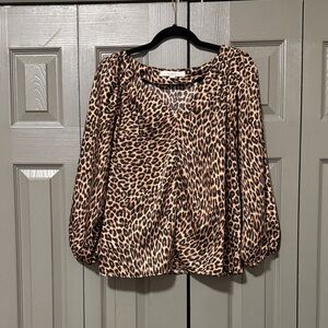 LOFT Animal Print Blouse